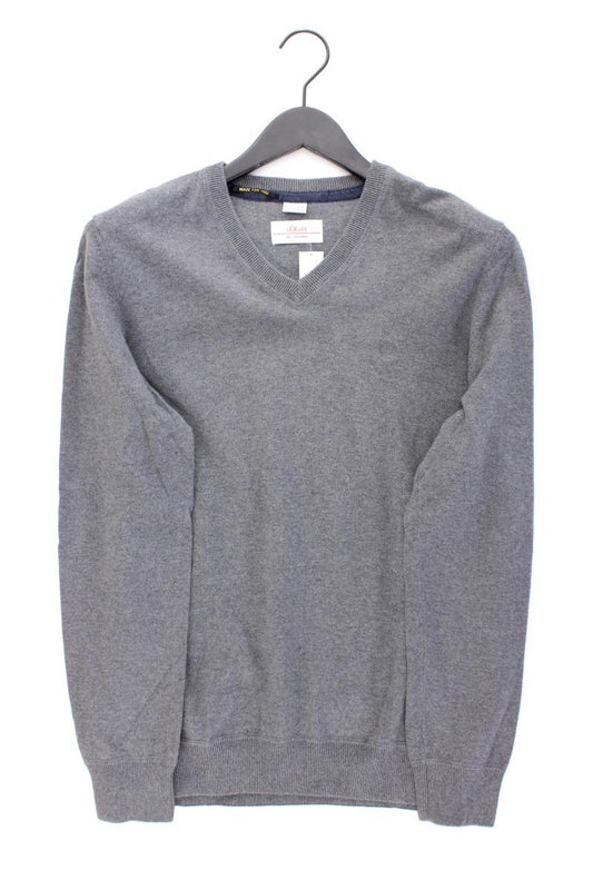 s.Oliver Feinstrickpullover für Herren Gr. M grau aus Baumwolle