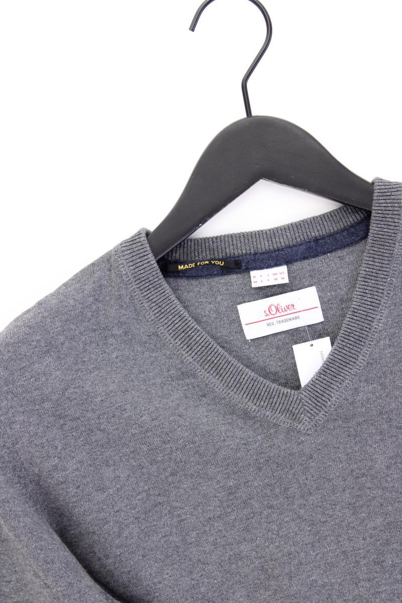 s.Oliver Feinstrickpullover für Herren Gr. M grau aus Baumwolle