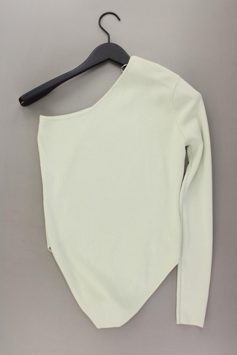 Zara One-Shoulder-Shirt Gr. L Langarm grün aus Viskose