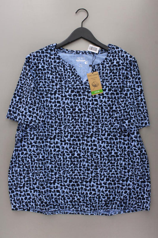 Steilmann Printshirt Gr. 48/50 neu mit Etikett Kurzarm blau aus Baumwolle