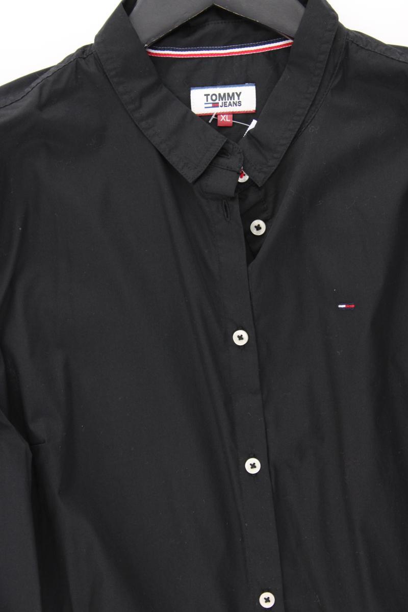 Tommy Jeans Langarmbluse Gr. XL schwarz aus Baumwolle