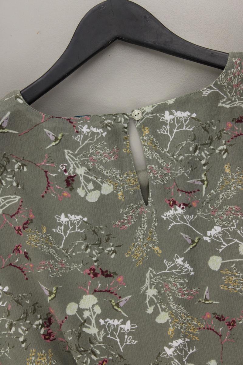Création L. Chiffonkleid Gr. 44 mit Blumenmuster neuwertig Ärmellos olivgrün