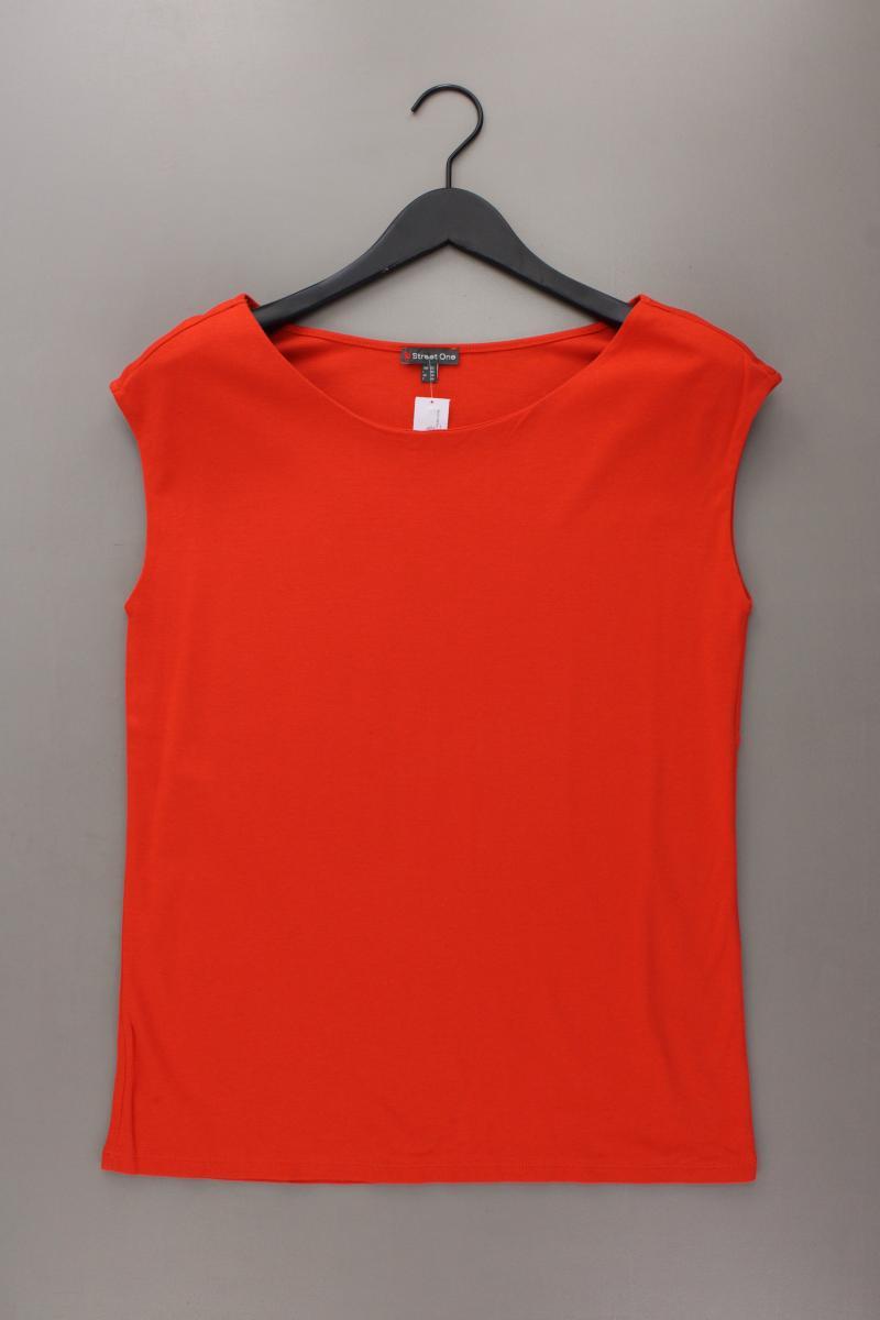 Street One T-Shirt Gr. 42 neuwertig Kurzarm orange aus Baumwolle