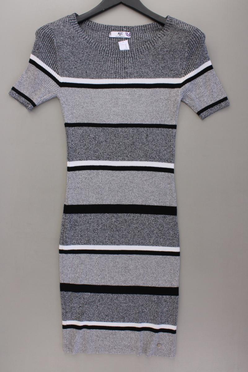 AJC Fashion Strickkleid Gr. 36 gestreift neuwertig Kurzarm grau aus Viskose