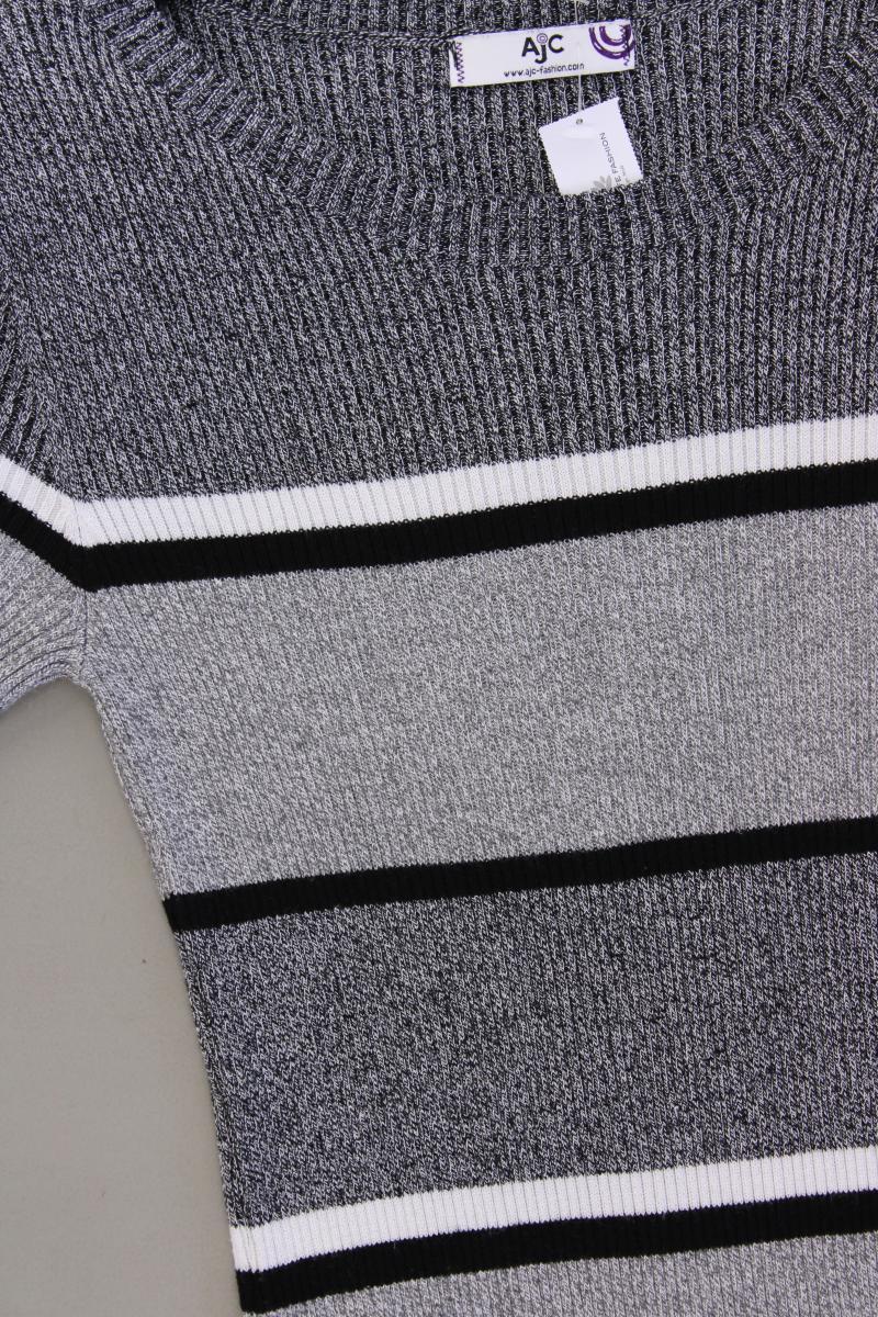 AJC Fashion Strickkleid Gr. 36 gestreift neuwertig Kurzarm grau aus Viskose