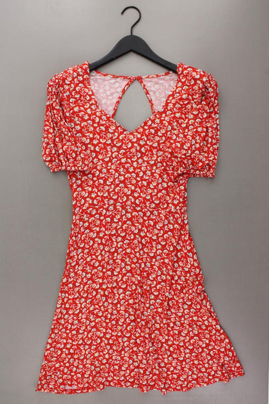Vivance Jerseykleid Gr. 38 mit Blumenmuster Kurzarm rot aus Viskose
