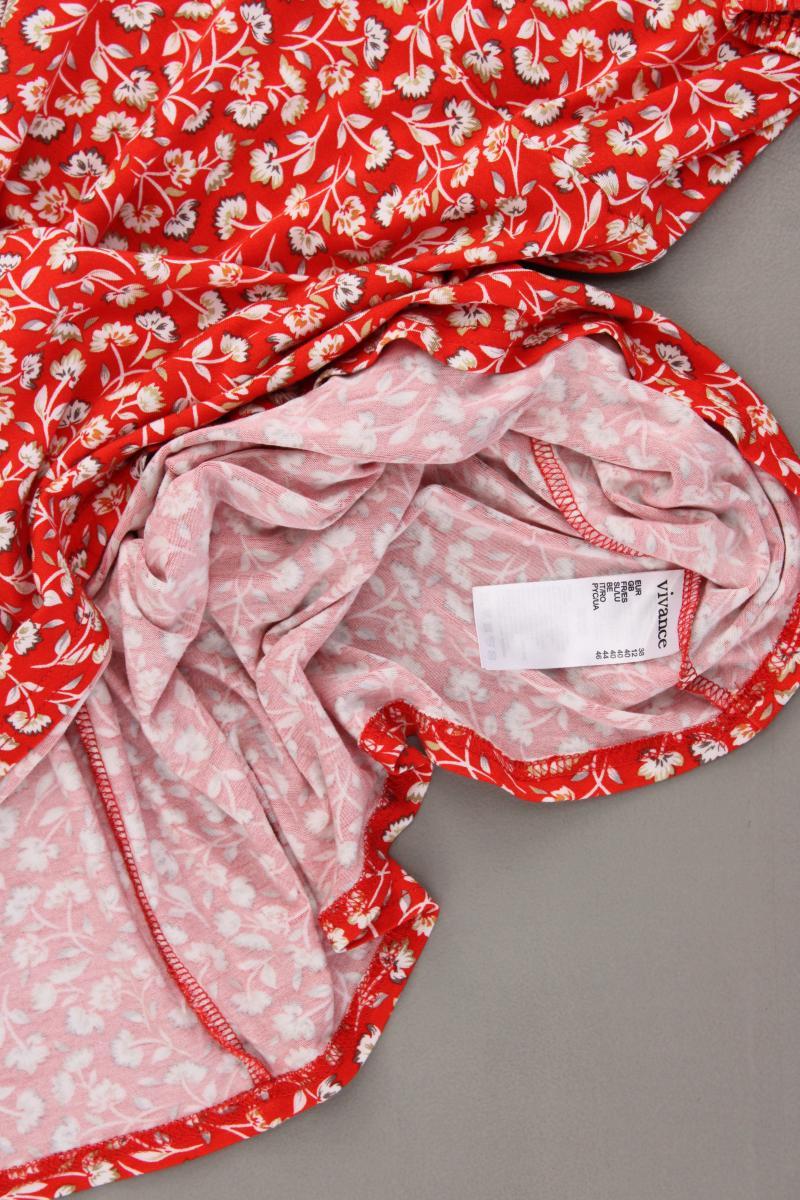 Vivance Jerseykleid Gr. 38 mit Blumenmuster Kurzarm rot aus Viskose