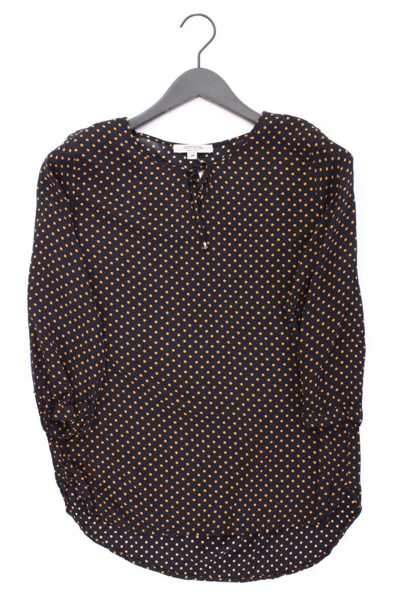 comma, Regular Bluse Gr. 38 gepunktet 3/4 Ärmel schwarz aus Viskose