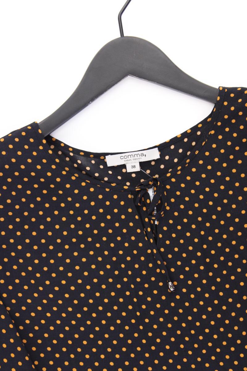 comma, Regular Bluse Gr. 38 gepunktet 3/4 Ärmel schwarz aus Viskose