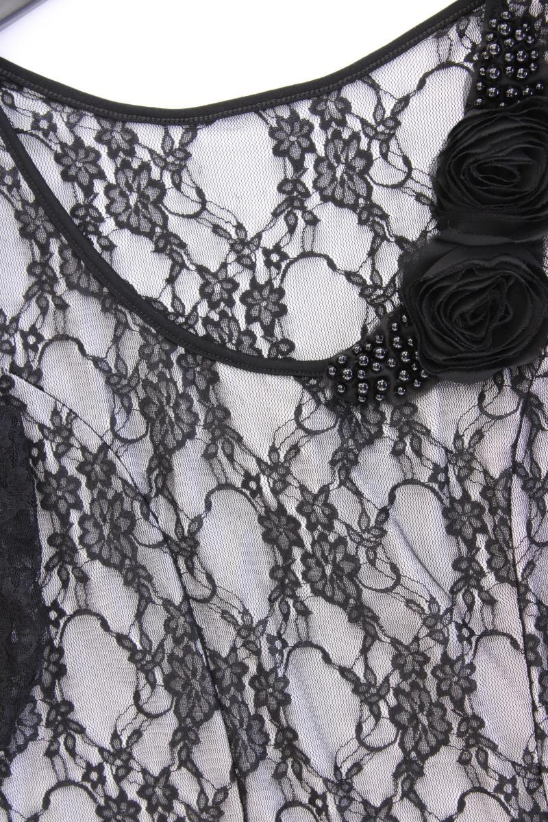 Ashley Brooke Shirt mit Spitze Gr. 42 Kurzarm schwarz aus Viskose
