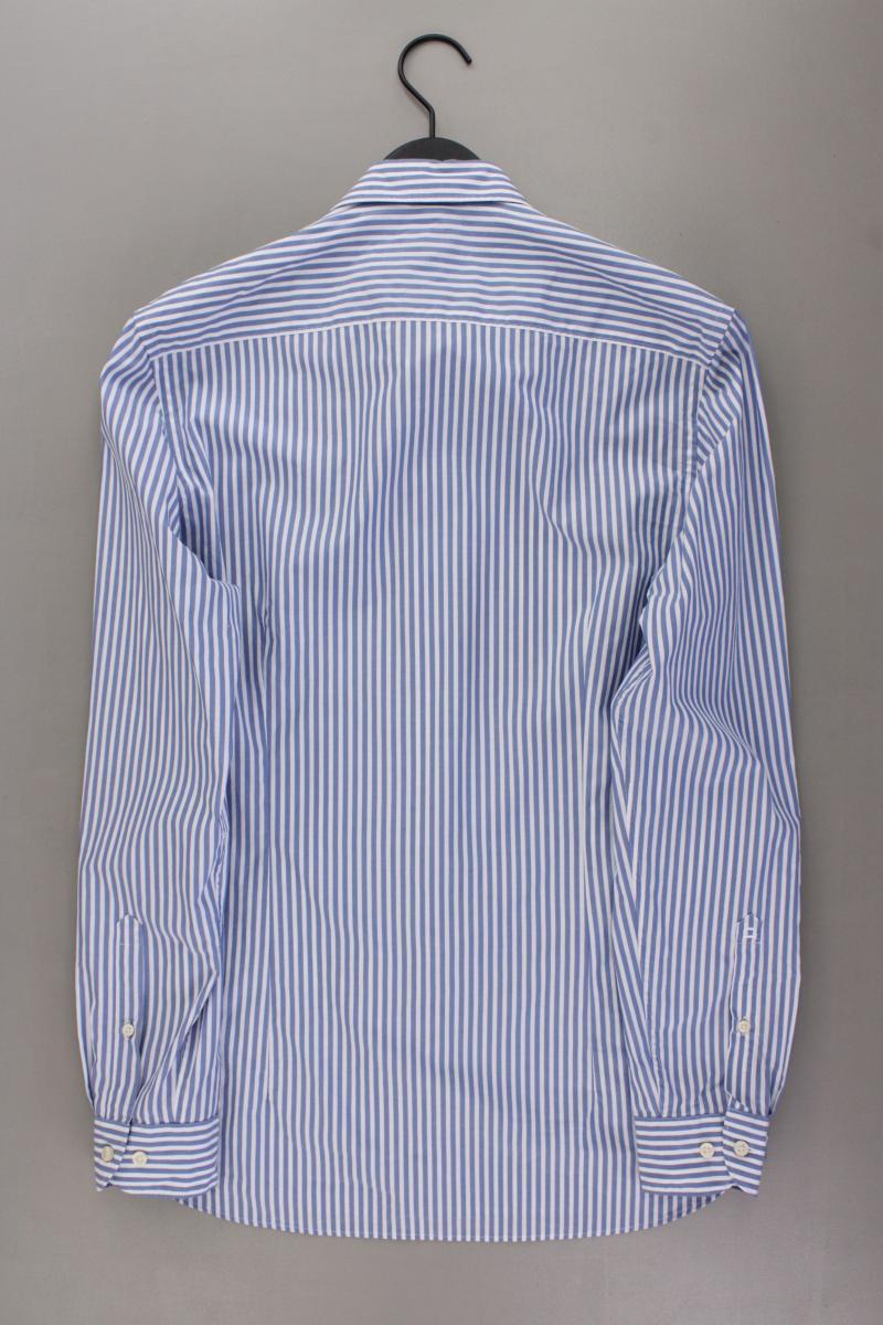 Olymp Langarmhemd für Herren Gr. Hemdgröße 40 gestreift blau aus Baumwolle