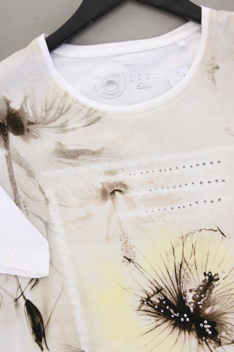 MARK ADAM Printshirt Gr. 38 Kurzarm weiß aus Baumwolle