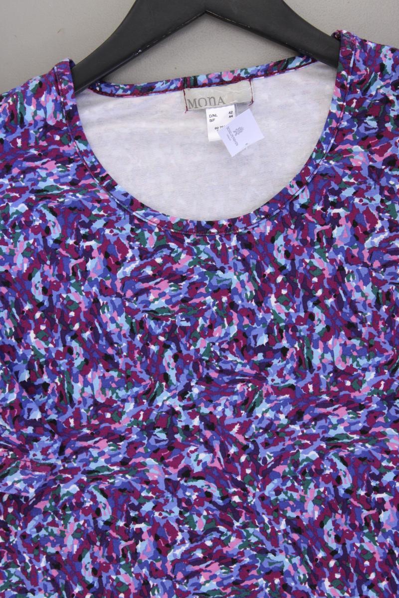 Mona Printshirt Gr. 42 Kurzarm lila aus Viskose
