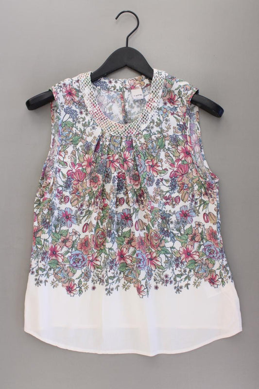 Heine Ärmellose Bluse Gr. 42 mit Blumenmuster mehrfarbig aus Viskose