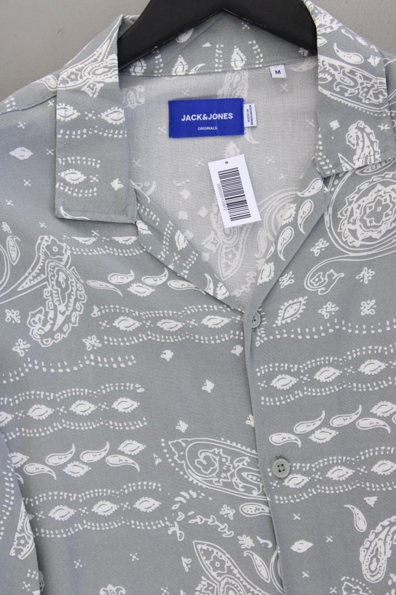 Jack & Jones Kurzarmhemd für Herren Gr. M mit Paisleymuster blau aus Viskose