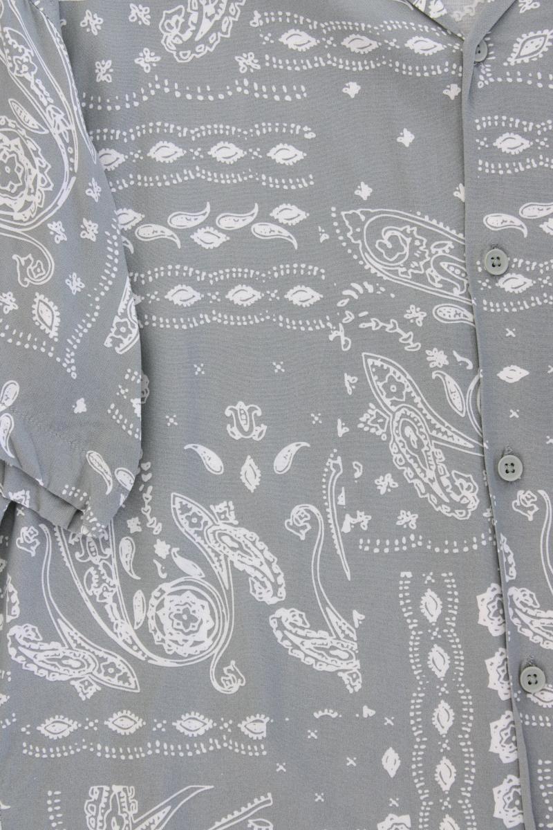 Jack & Jones Kurzarmhemd für Herren Gr. M mit Paisleymuster blau aus Viskose