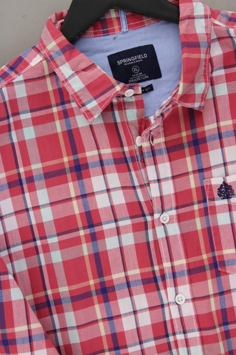 Springfield Karohemd für Herren Gr. XL kariert Langarm rot