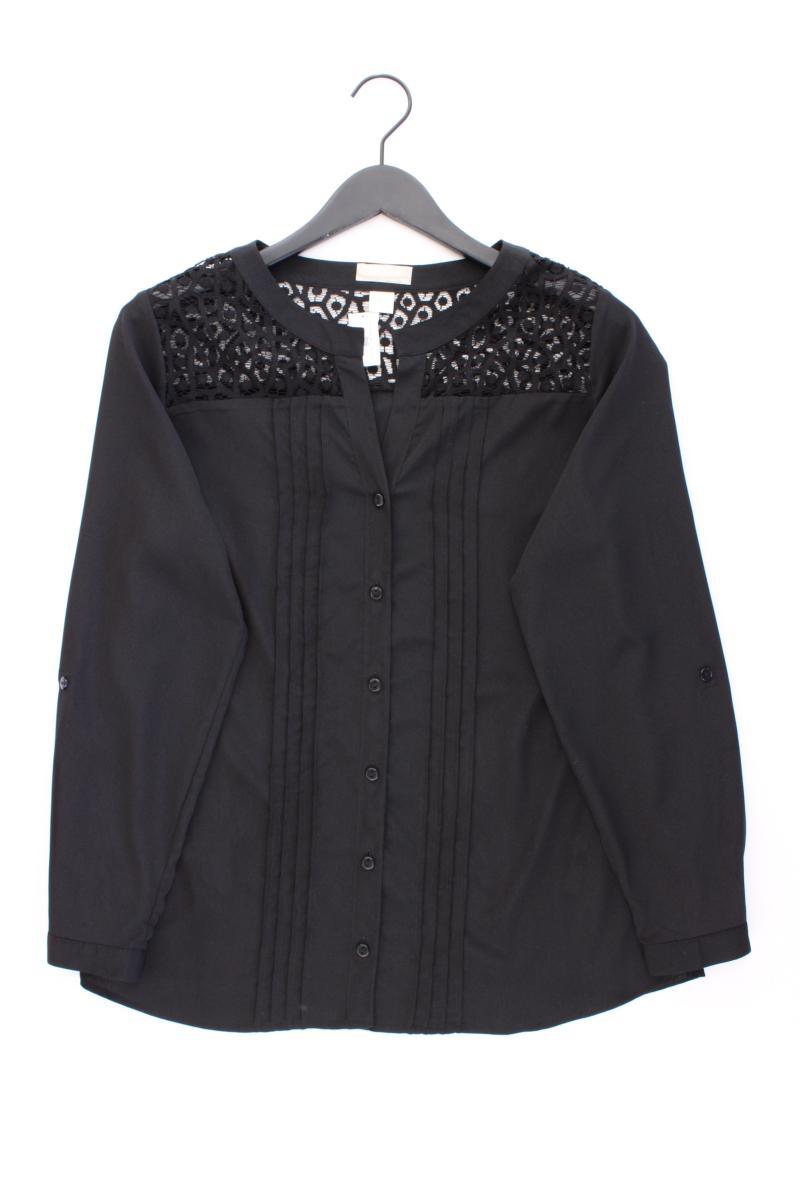 Mona Langarmbluse Gr. 42 neuwertig schwarz aus Polyester