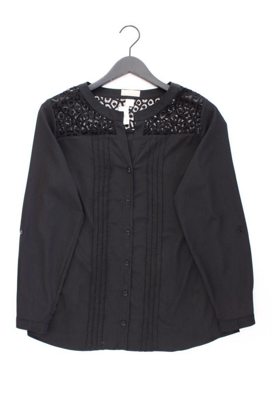 Mona Langarmbluse Gr. 42 neuwertig schwarz aus Polyester