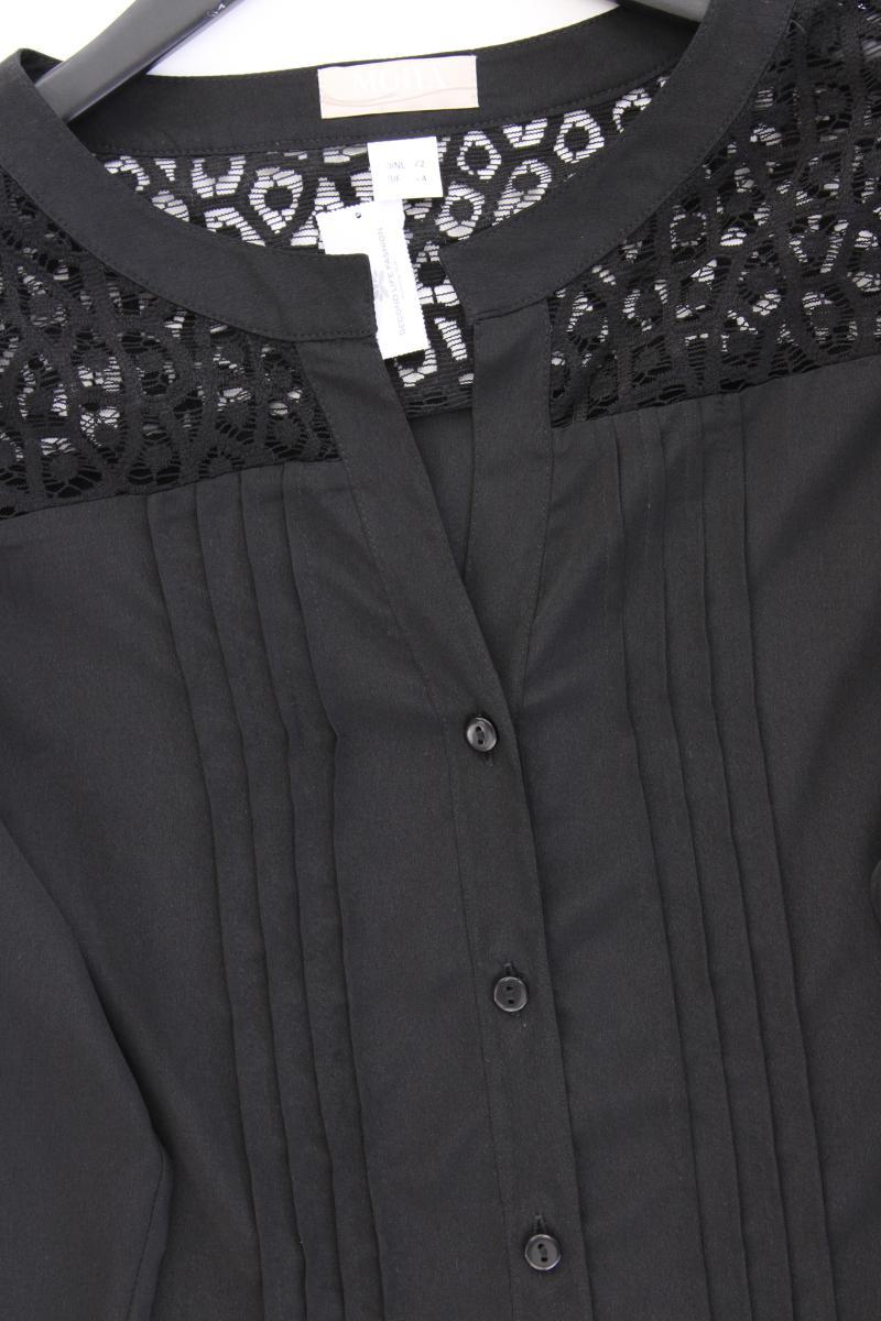 Mona Langarmbluse Gr. 42 neuwertig schwarz aus Polyester