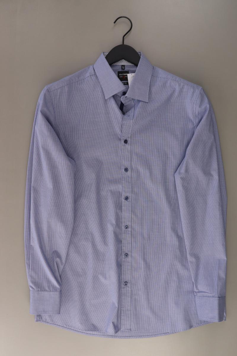 Olymp Langarmhemd für Herren Gr. Hemdgröße 43 blau aus Baumwolle