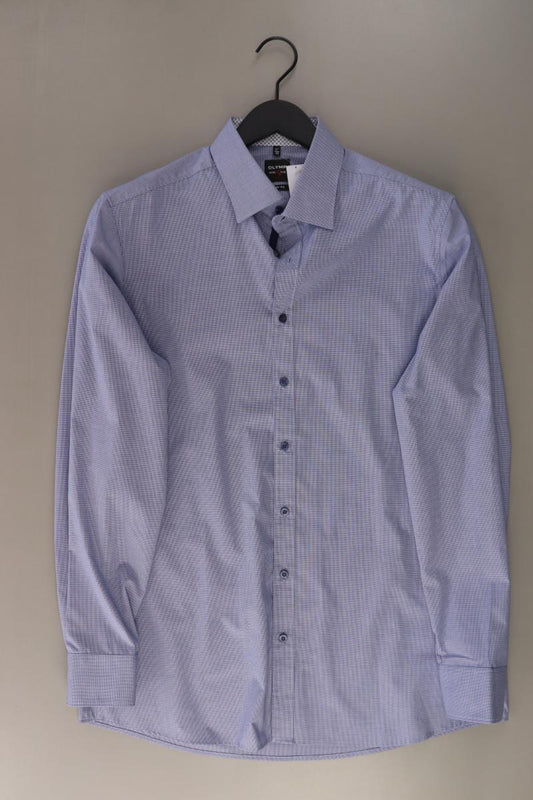 Olymp Langarmhemd für Herren Gr. Hemdgröße 43 blau aus Baumwolle