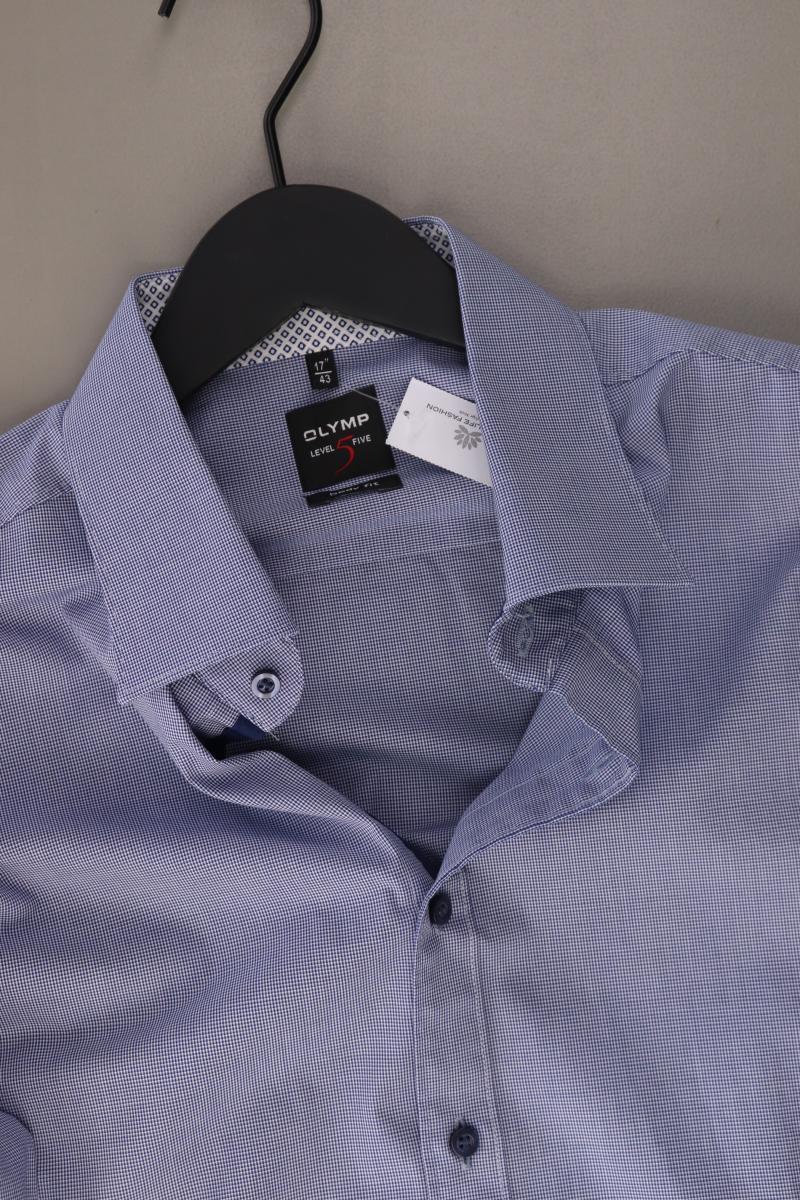 Olymp Langarmhemd für Herren Gr. Hemdgröße 43 blau aus Baumwolle