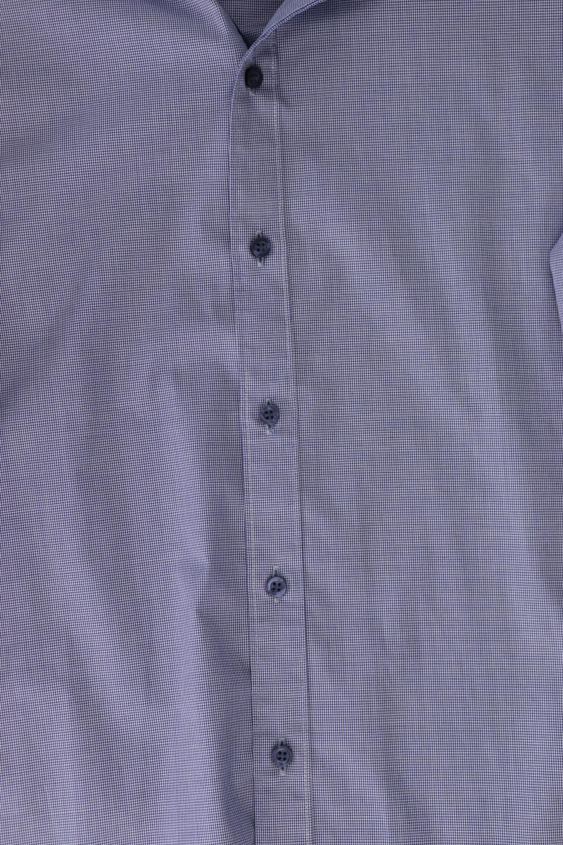 Olymp Langarmhemd für Herren Gr. Hemdgröße 43 blau aus Baumwolle