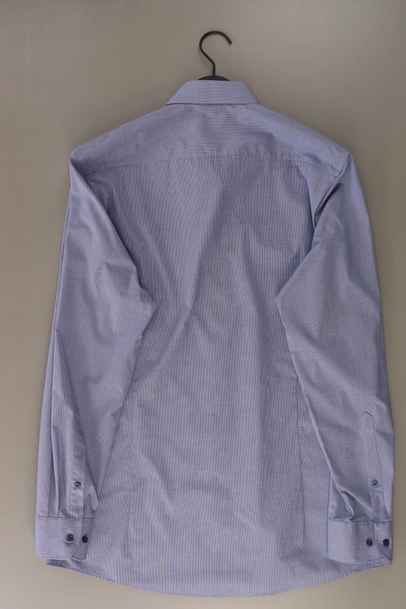 Olymp Langarmhemd für Herren Gr. Hemdgröße 43 blau aus Baumwolle