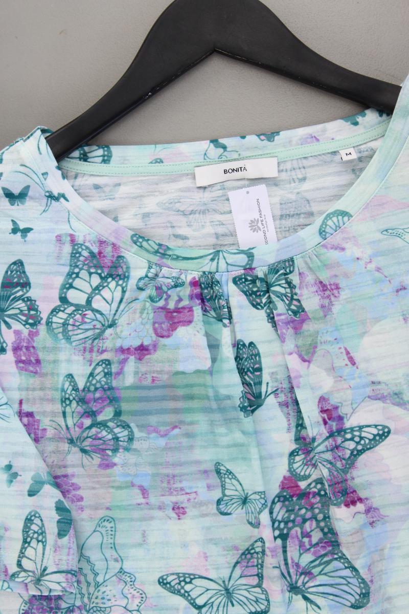 Bonita Shirt mit Schmetterlingmuster Gr. M Kurzarm türkis aus Polyester