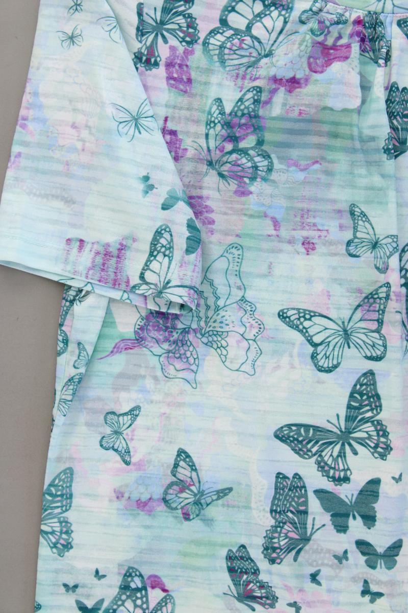 Bonita Shirt mit Schmetterlingmuster Gr. M Kurzarm türkis aus Polyester