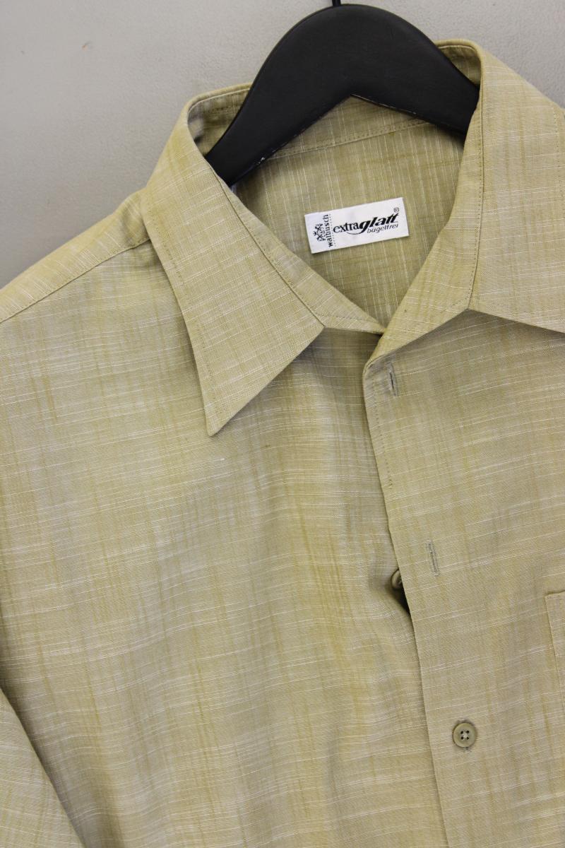 Walbusch Kurzarmhemd für Herren Gr. Hemdgröße 41/42 olivgrün aus Baumwolle