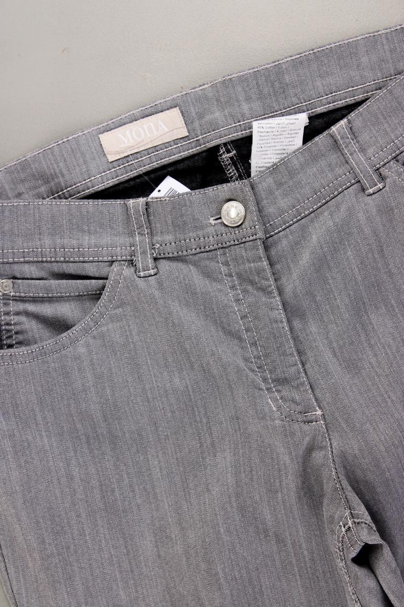 Mona Straight Jeans Gr. 42 grau aus Baumwolle