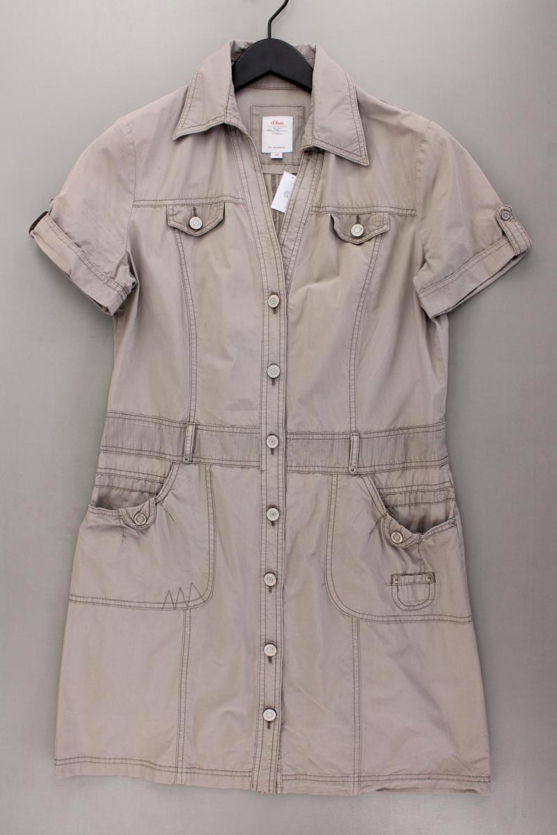 s.Oliver Cargokleid Gr. 40 Kurzarm grau aus Baumwolle