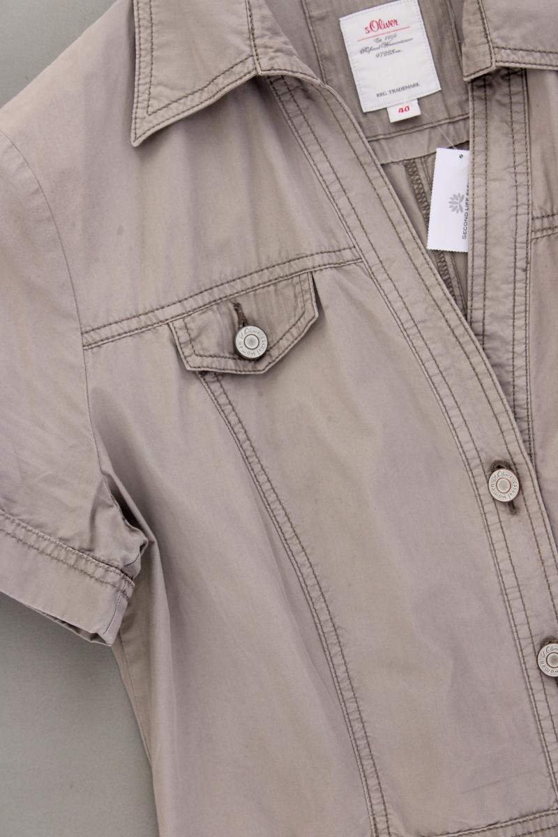 s.Oliver Cargokleid Gr. 40 Kurzarm grau aus Baumwolle