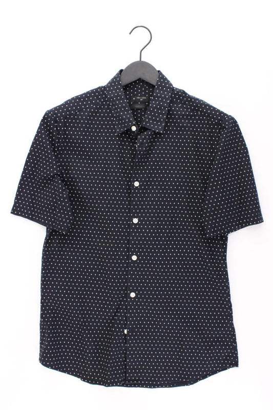 New Look Kurzarmhemd für Herren Gr. M gepunktet blau aus Baumwolle