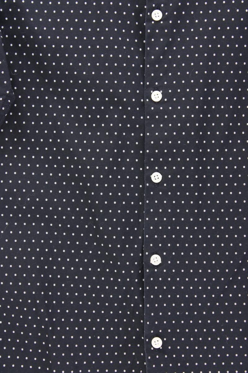 New Look Kurzarmhemd für Herren Gr. M gepunktet blau aus Baumwolle