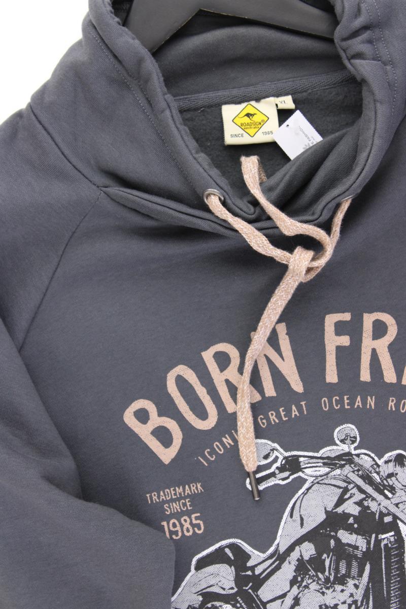 Roadsign Langarmpullover für Herren Gr. XL neuwertig grau aus Baumwolle