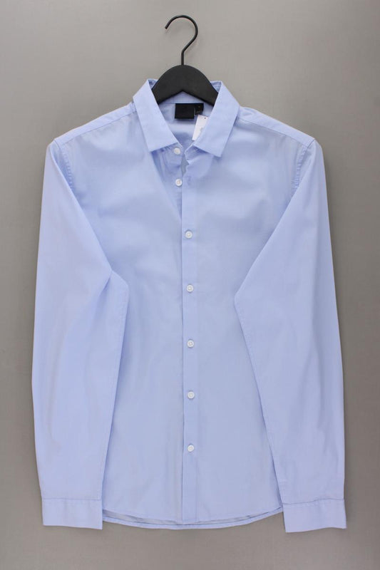 Asos Langarmhemd für Herren Gr. M blau aus Baumwolle