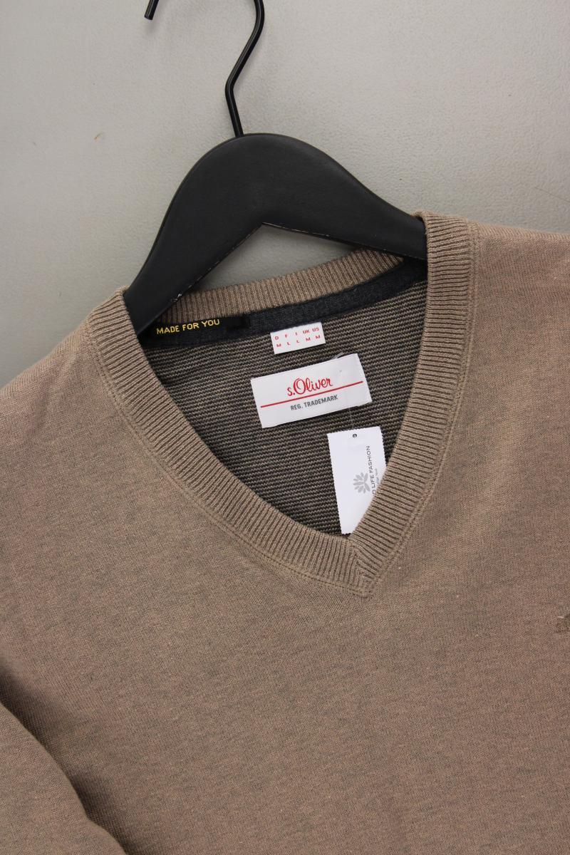 s.Oliver Feinstrickpullover für Herren Gr. M braun aus Baumwolle