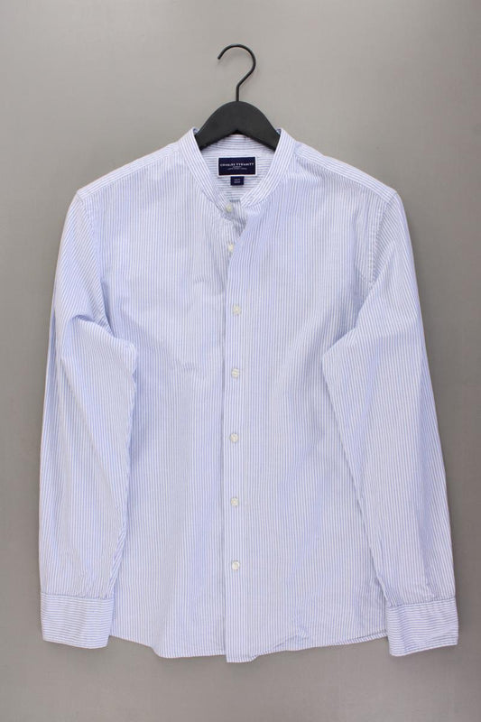 CHARLES TYRWHITT Langarmhemd für Herren Gr. M gestreift blau aus Baumwolle