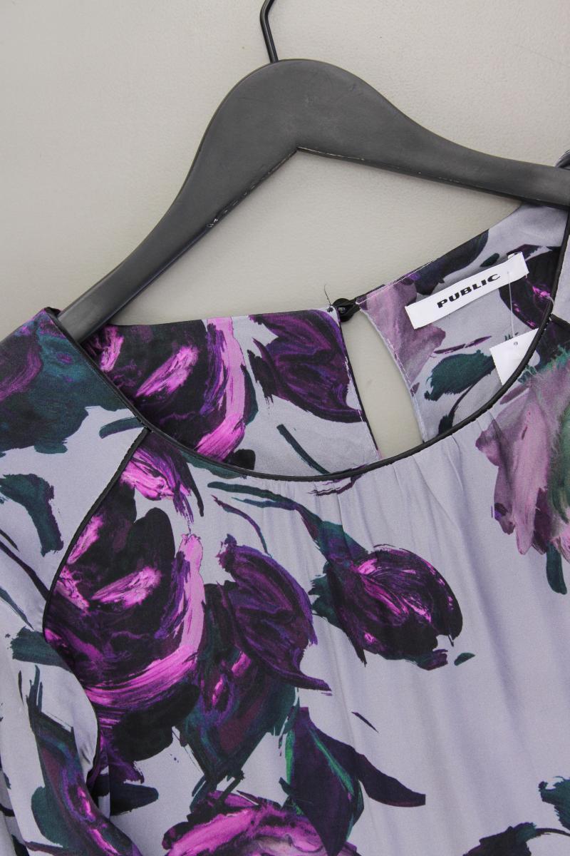 Public Langarmbluse Gr. S mit Blumenmuster lila aus Viskose