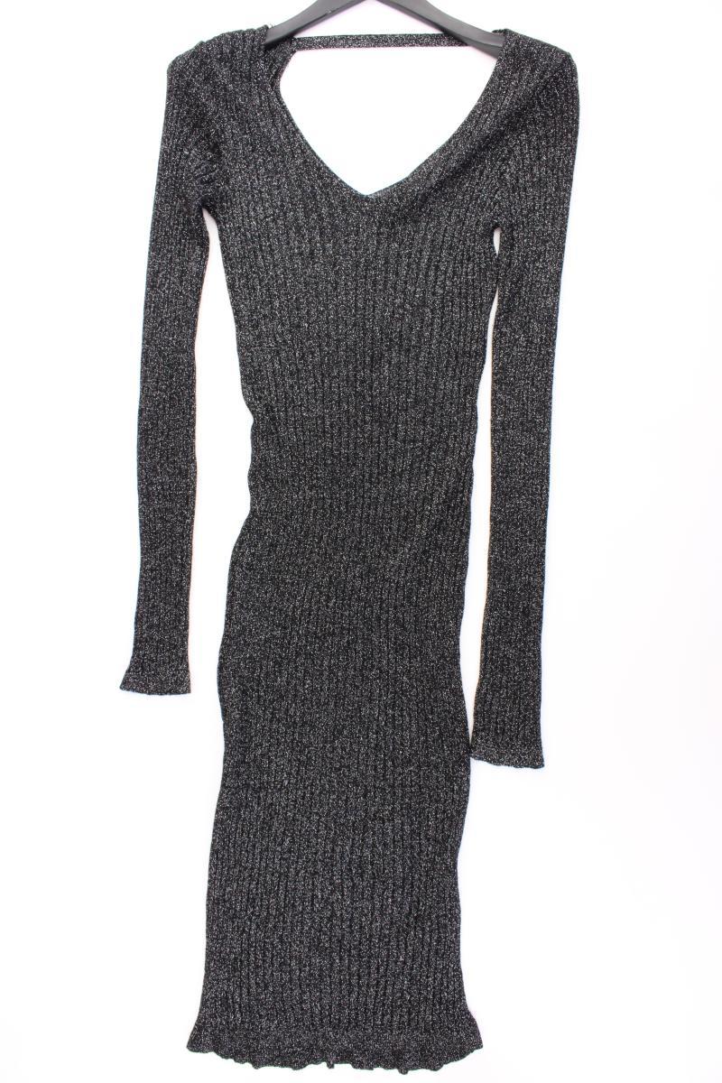 Anna Field Schlauchkleid Gr. L neuwertig Langarm mit Glitzer silber aus Viskose