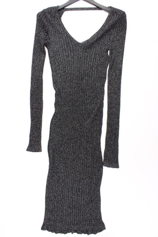 Anna Field Schlauchkleid Gr. L neuwertig Langarm mit Glitzer silber aus Viskose