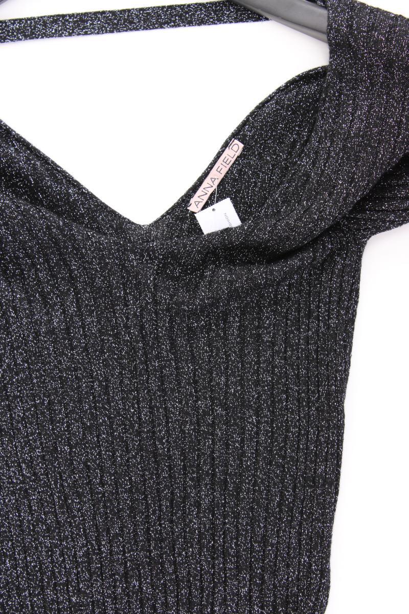 Anna Field Schlauchkleid Gr. L neuwertig Langarm mit Glitzer silber aus Viskose