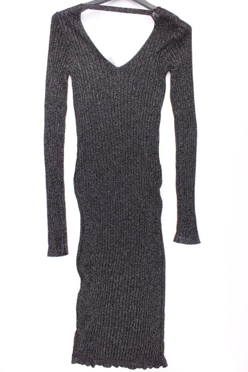 Anna Field Schlauchkleid Gr. L neuwertig Langarm mit Glitzer silber aus Viskose
