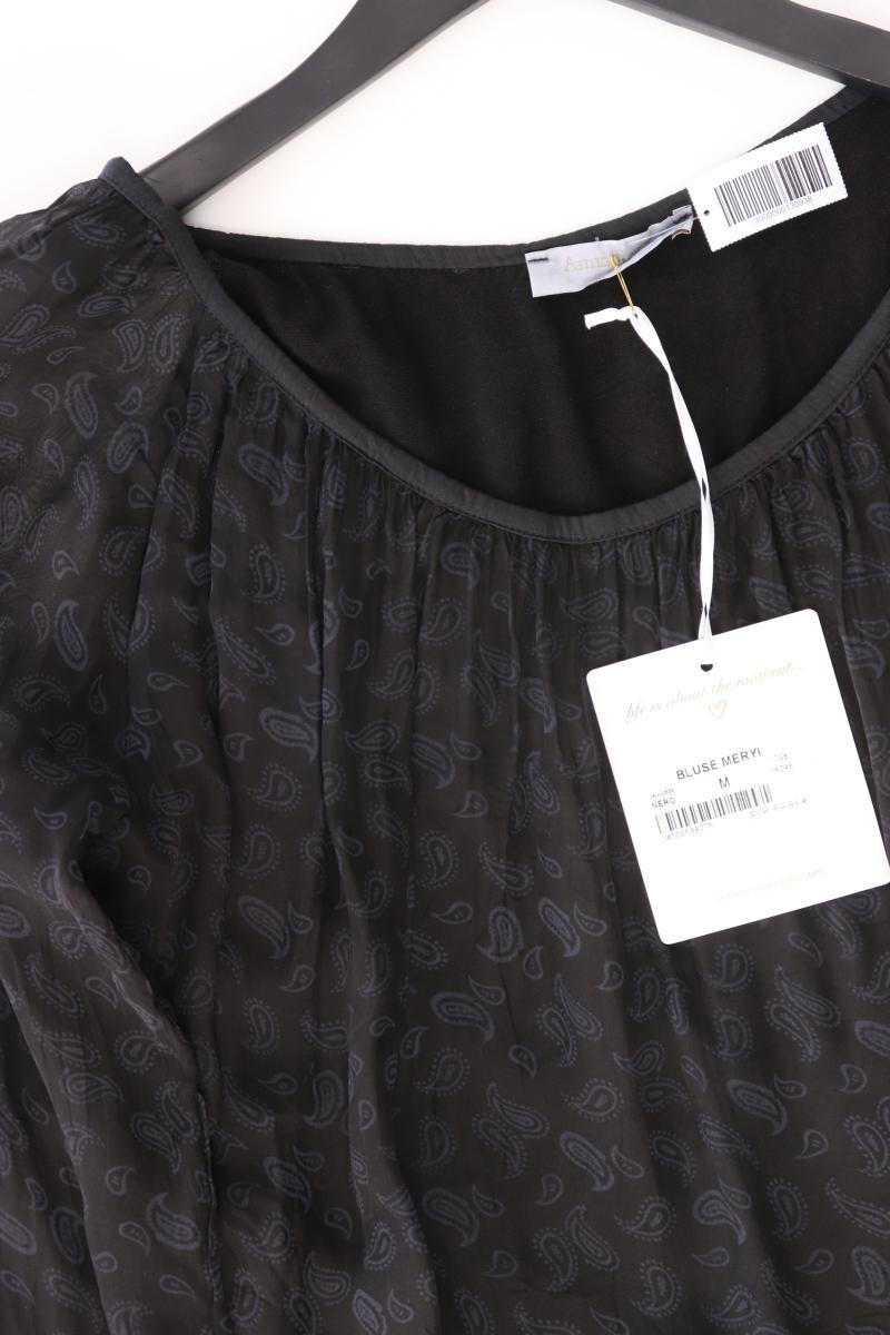 Anna Justper Langarmbluse Gr. M mit Paisleymuster neu mit Etikett schwarz