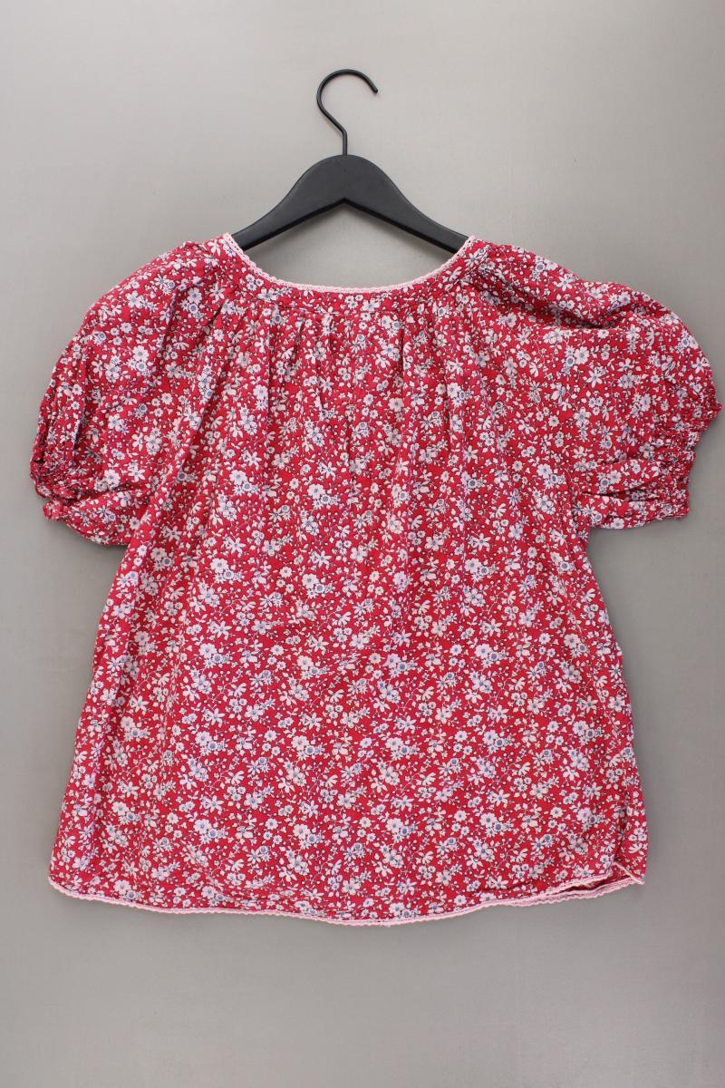 Kriss Sweden Kurzarmbluse Gr. XL mit Blumenmuster rot aus Baumwolle