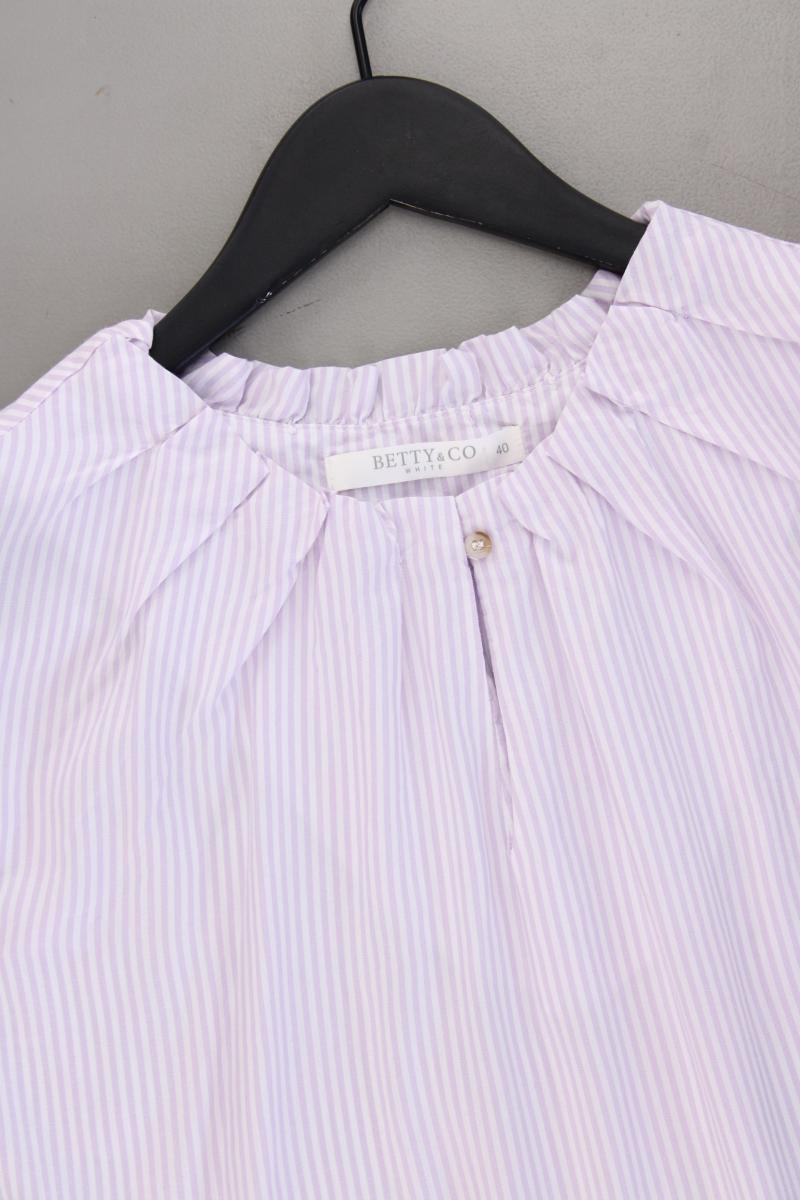Betty & Co. Kurzarmbluse Gr. 40 gestreift lila aus Lyocell