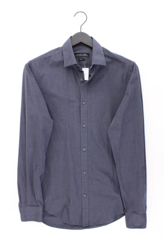 Zara Langarmhemd für Herren Gr. M blau